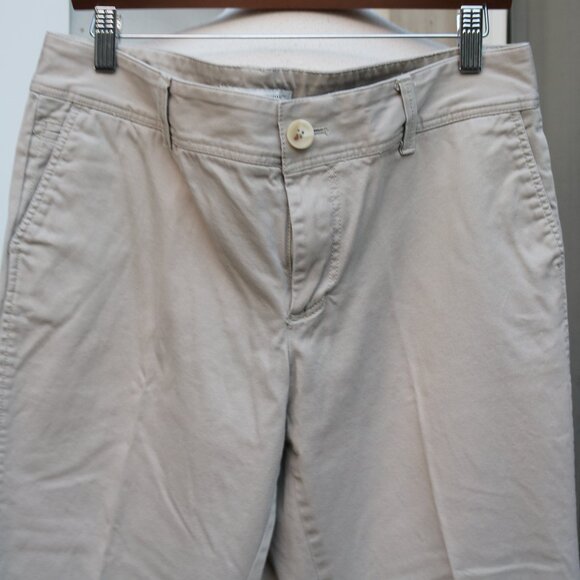 Banana Republic Ryan Fit Stone Slim Straight Wide Stretch Cotton Pants Sz 12 - Picture 4 of 7